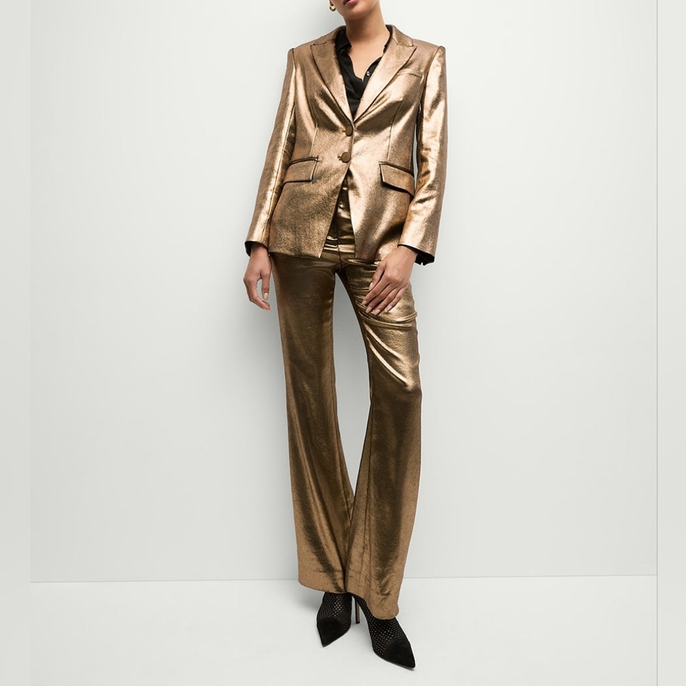 Veronica Beard Gold Metallic Blazer - Picture 3 of 14